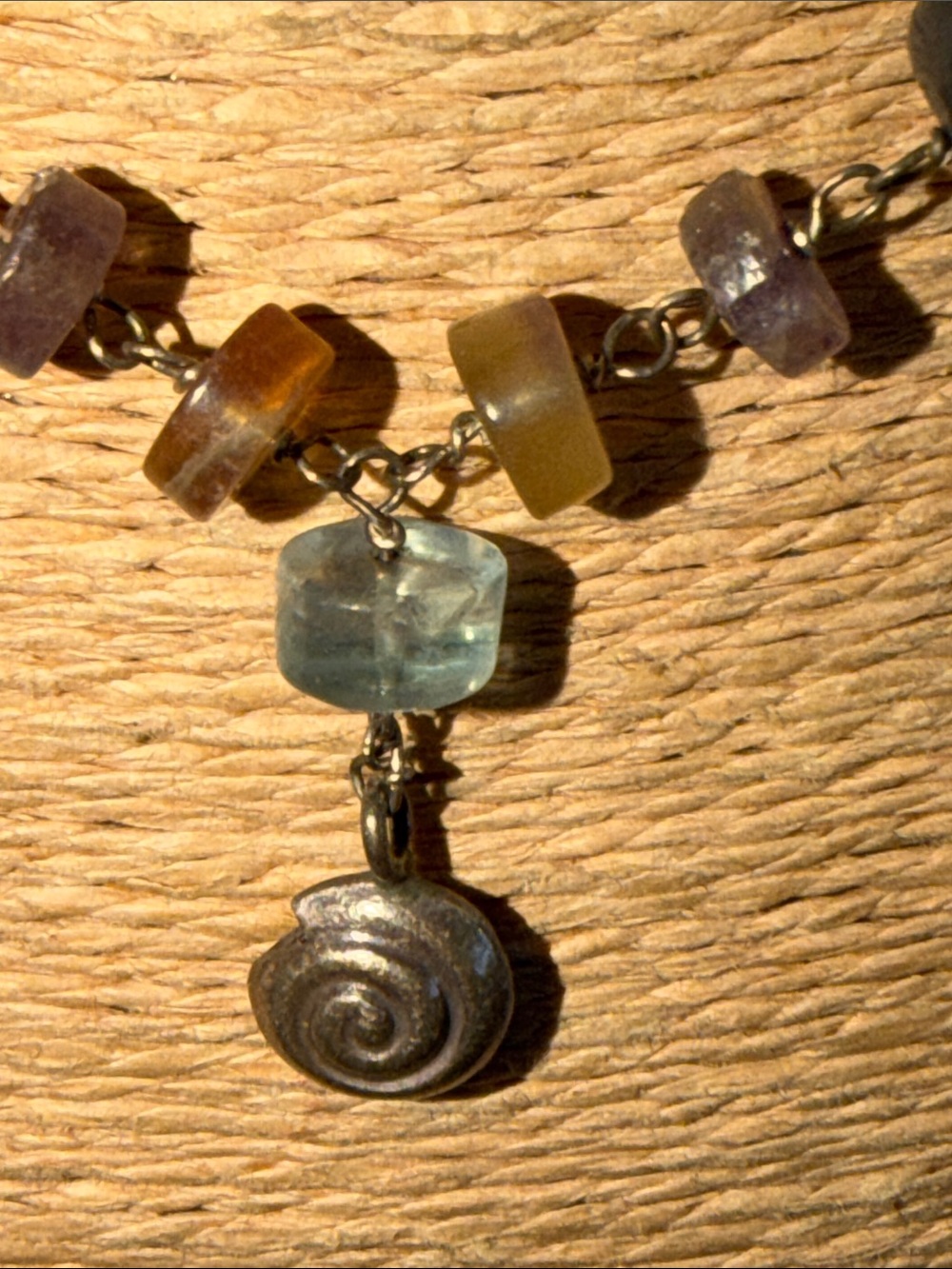 Artisan Multicolor Gemstone Necklace with Pendant - Picture 13 of 14